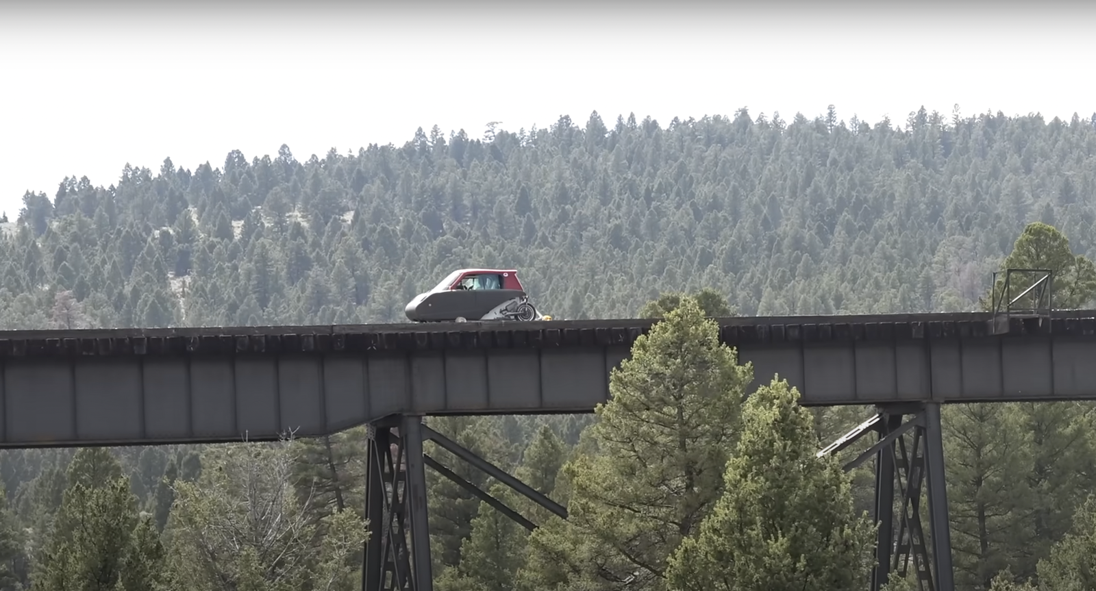 Spira 'railroad car' crosses a bridge